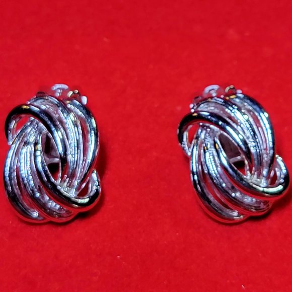 Love Knot Clip-On Earrings - Picture 2 of 4